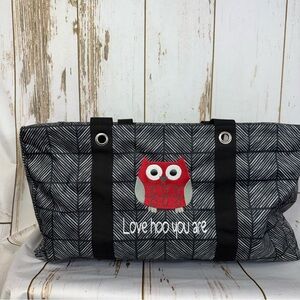 Thirty-One, Black and Gray Owl Large Utility Tote. Excellent condition!